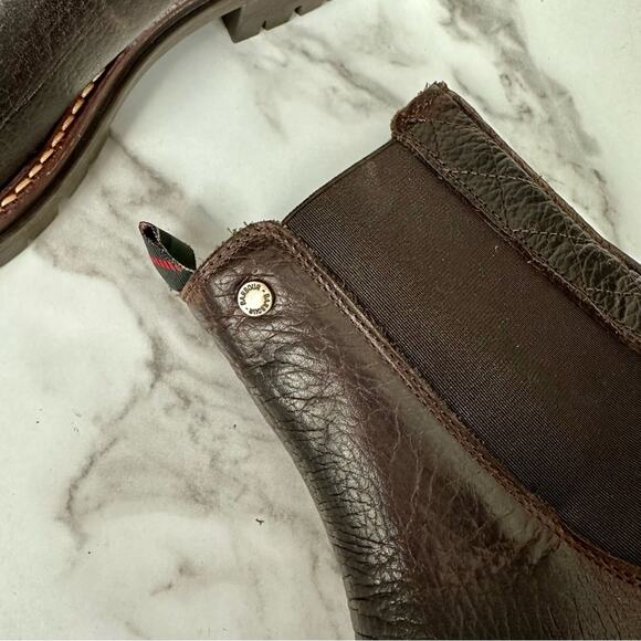 NWOB Barbour Evie Leather Chelsea Boots Lug Sole Brown Size EU 38/ UK 5 / US 7 - Picture 10 of 11